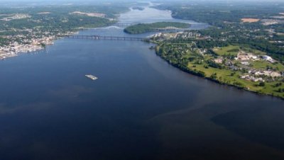 Looking north, the mouth of the Susquehanna River flows into the bay. (Photo: Army Corps of Engineers)