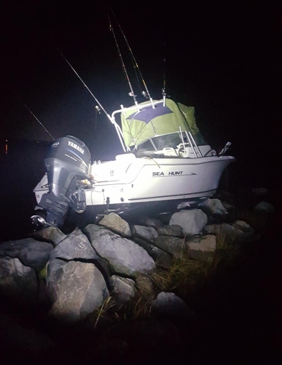 Police allege that the man who ran this boat aground was impaired. (Photo: DNR NRP)