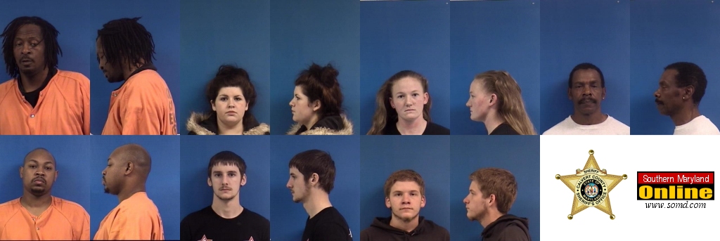 Top row, left to right: Tristao Commodore, 38, of Prince Frederick; Tristao Commodore, 38, of Prince Frederick; Amanda Lankford, 27, of Lusby; and James Plater, 62, of Lusby. Bottom row: Raymond Robinson, 26, of Owings; Jackson Clay, 19, of Deale; and Justin Weaver, 19, of Chesapeake Beach.