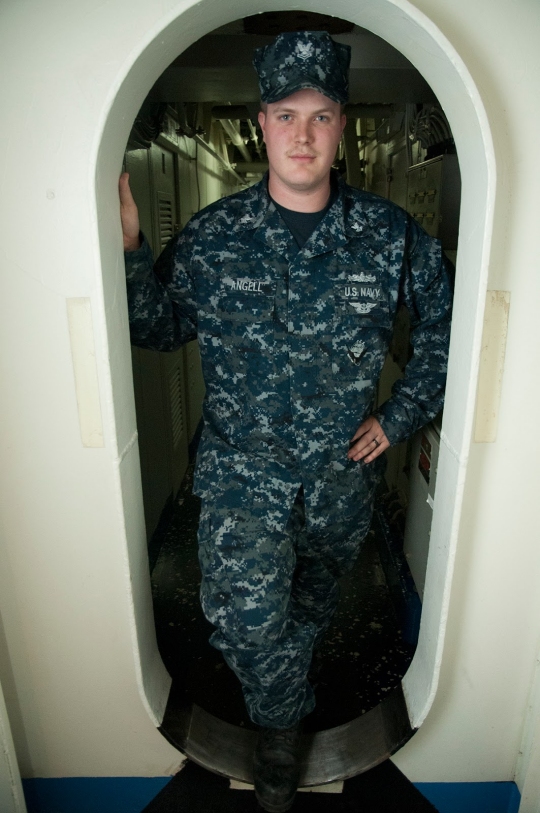 Petty Officer 2nd Class Stephen Angell. (U.S. Navy photo)