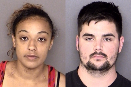 Tina Marie Tippett, age 27, of Lexington Park and Joshua Christopher Timko, age 24, of Newburg. (Booking photos)