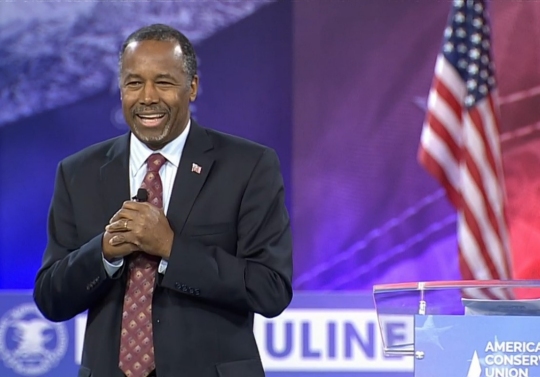 Ben Carson speaks at the Conservative Political Action Conference in National Harbor, Md., where he announced the end to his presidential campaign in March. (Capital News Service photo)