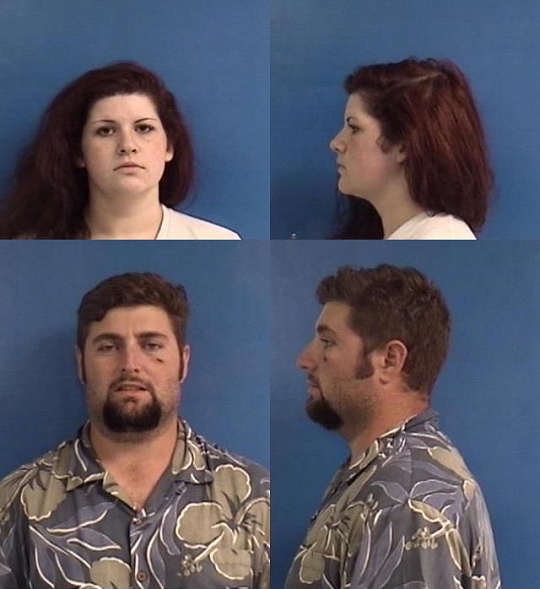 Amber Stoneman, 20, of Owings and Jahoon Naimi-Ezami, 32, of Owings. Booking photos.