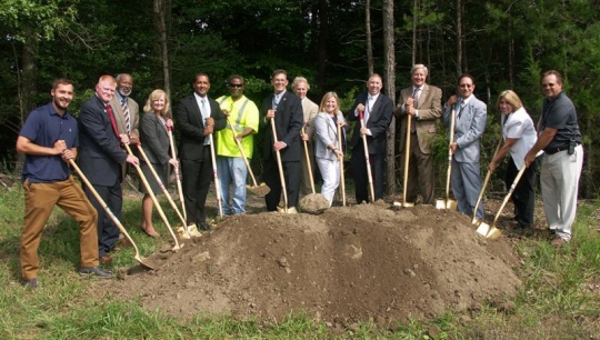 Pictured from left are Penn Ave Construction LLC President Cody Denton, Commissioner President Tom Hejl, Deputy County Administrator Wilson Parran, County Administrator Terry Shannon, GHD Project Engineer Ashton Rogers, Solid Waste Operations Supervisor Frances Jones, Commissioner Pat Nutter, Commissioner Steve Weems, S. E. Davis Construction LLC President Sue Davis, Commissioner Mike Hart, Commissioner Vice President Evan K. Slaughenhoupt Jr., Department of Public Works Director Rai Sharma, Public Works Deputy Director Enterprise Funds Julie Paluda and Solid Waste Division Chief Michael Thomas.
