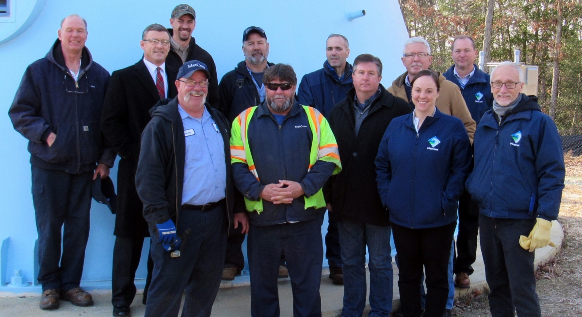 Members of the MetCom team working on the water tower projects. (Photo courtesy of MetCom)
