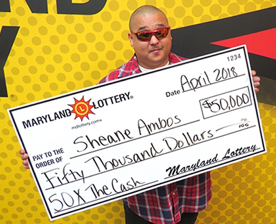 Sheane Ambos of St. Mary's County discovered a career-advancing $50,000 scratch-off prize courtesy of the 50x the Cash game.