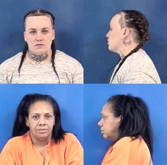 Ashley Marie Howes, a white female, DOB 02/23/1986 (pictured on top) and Inga Lee Savoy-Howesa, a black female, DOB 08/26/1968 were arrested in Calvert Co. on charges stemming from thefts of packages from residences around the county. Police say they also found illegal drugs in their vehicle when they were stopped.