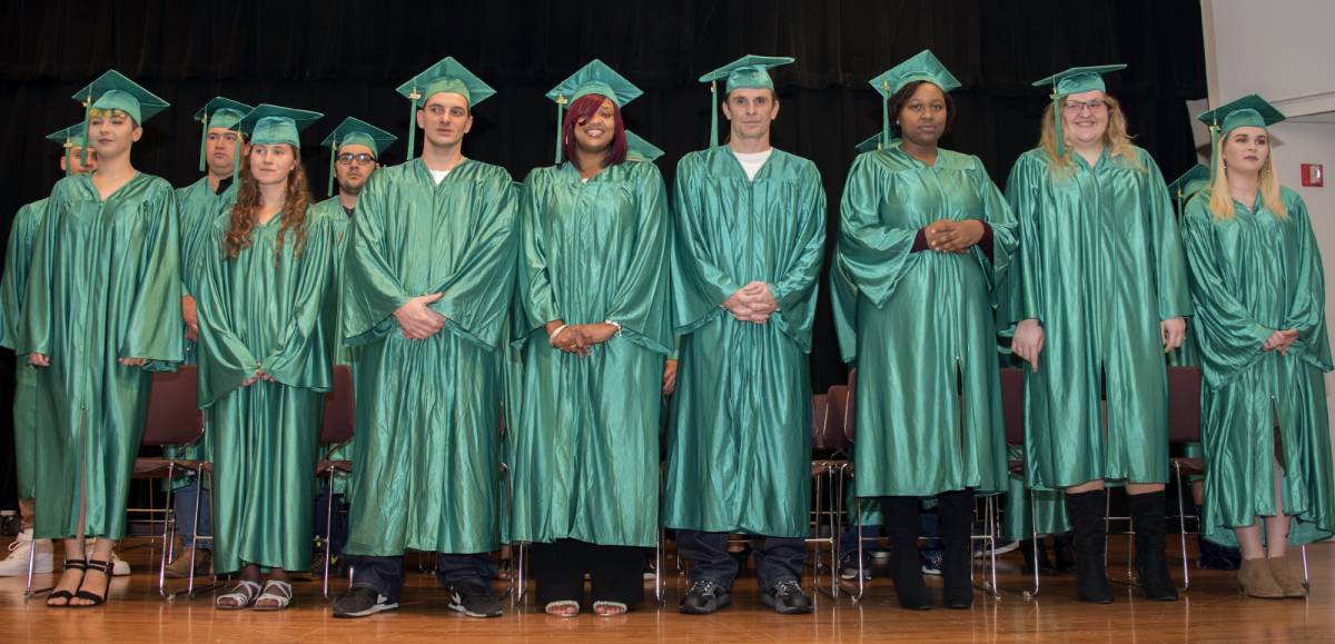 Graduates earning their high school diploma at CSM's Leonardtown Campus move their tassels from right to left to signify their accomplishments during the recognition ceremony. (Photo: CSM)