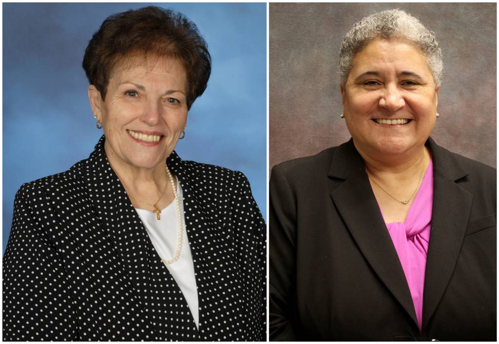 Virginia McGraw (left) is the new Charles Co. Board of Education chairman and Latina Wilson (right) is its vice chairman.