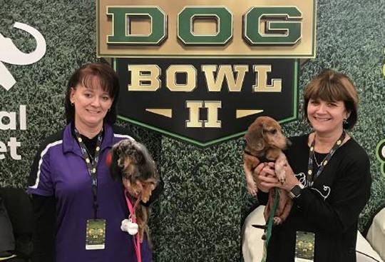 Melissa Carnes (left) with Annie and Sharon Fhonkwiler, with Sherman.