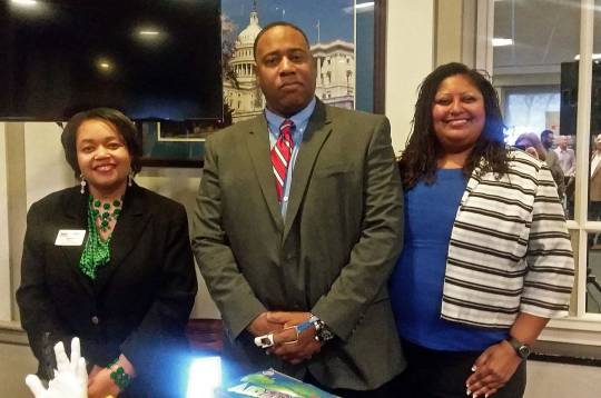 St. Mary's County SBDC Consultant Wynne Briscoe (left) is shown with Brian Jordan and his wife Donna at the February 12 reception on Capitol Hill. (Submitted photo)