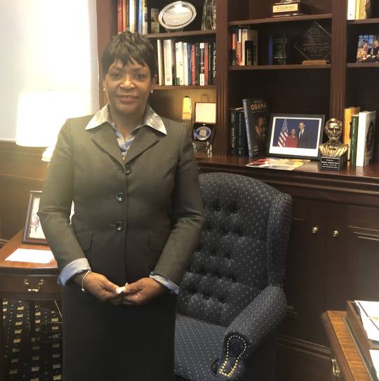 
Maryland Speaker of the House Adrienne Jones, D-Baltimore County, stands in her office in the State House on Dec. 10, 2019. (Photo: Elliott Davis)