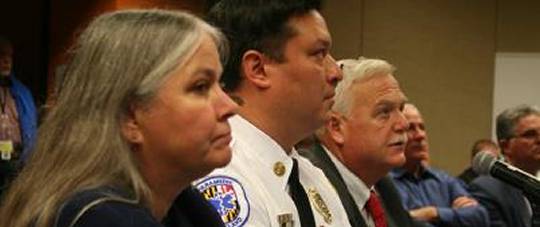 Calvert Public Safety Director Jacqueline Vaughn, Charles EMS Chief John Filer and St. Mary’s Emergency Services Director Steve Walker supported continuing the mutual aid agreement between the three counties. (Photo: The County Times)