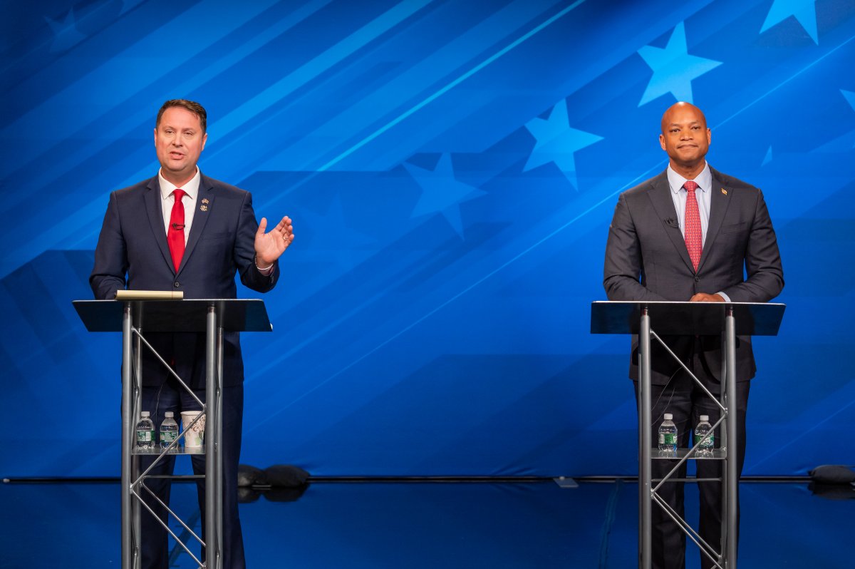 Gubernatorial candidates Dan Cox and Wes Moore faced off at their first and likely only televised debate Wednesday. Debate topics included abortion, racial inequity, education and marijuana. (Michael Ciesielski Photography/Courtesy of MPT)