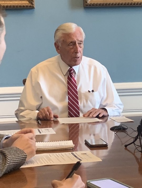 Maryland Democratic Rep. Steny Hoyer in a press briefing Tuesday discusses the new Democratic leadership and the party's goals during the lame duck term. (Photo: Courtney Cohn)