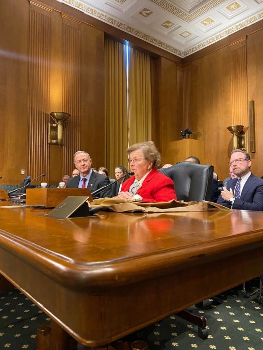 Former Sen. Barbara Mikulski, D-Maryland, introduces former Gov. Martin O'Malley to the Senate Finance Committee. O'Malley has been nominated by President Joe Biden to head the Social Security Administration. (Photo: Josie Jack)